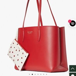 Kate Spade All Day Lady Bugs Large Tote with Wristlet NWT Red